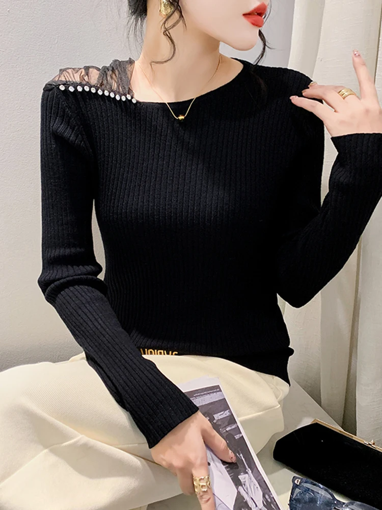 

Элегантные базовые Топы Winsleter, пуловер с длинным рукавом, осенний и весенний свитер, женский сексуальный свитер с открытыми плечами, модель T30419JD