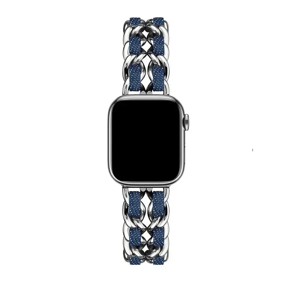 Gold Steel Leather Bracelet Wristband
