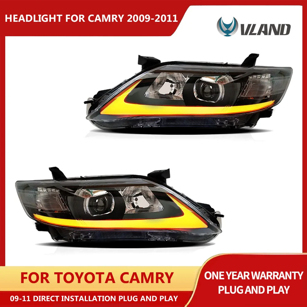 Vlandfor Toyota Camry 2009-2011 Lampada Frontale (Tipo Usa) Fari Drl Luce Di Marcia Diurna Fendinebbia A Led Lampada Frontale Per Accessori Auto