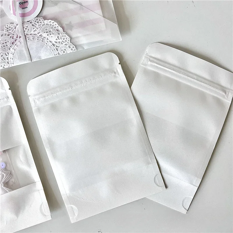 10pcs White kraft Paper Bags Star Photo Cards Packaging Storage Gift Wrapping Jewelry Packing Pouches Envelopes