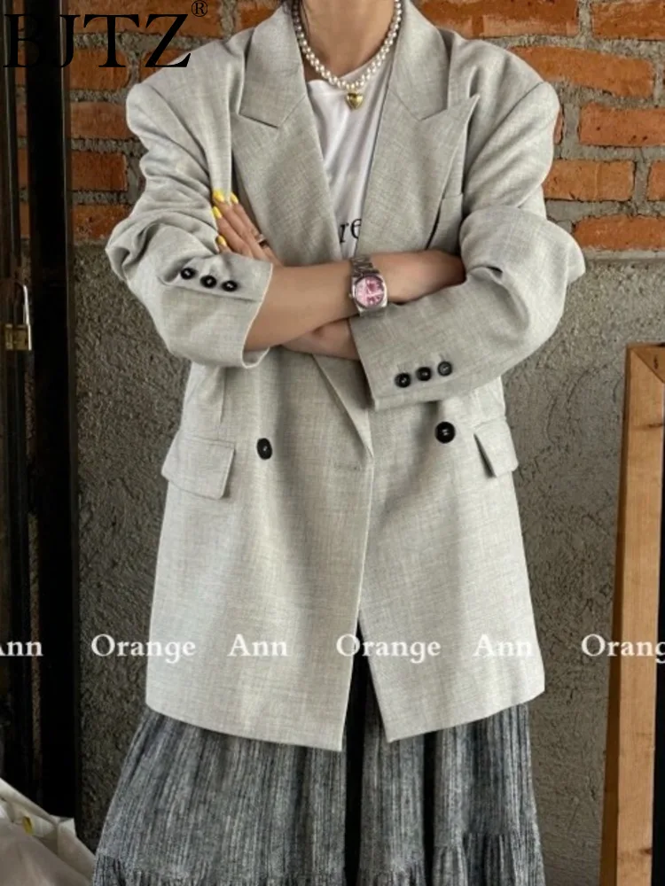 

BJTZ High-end Trendy Casual Blazer For Women Clothing 2024 Spring Autumn New Loose Big Size Jacket Overcoat HL525
