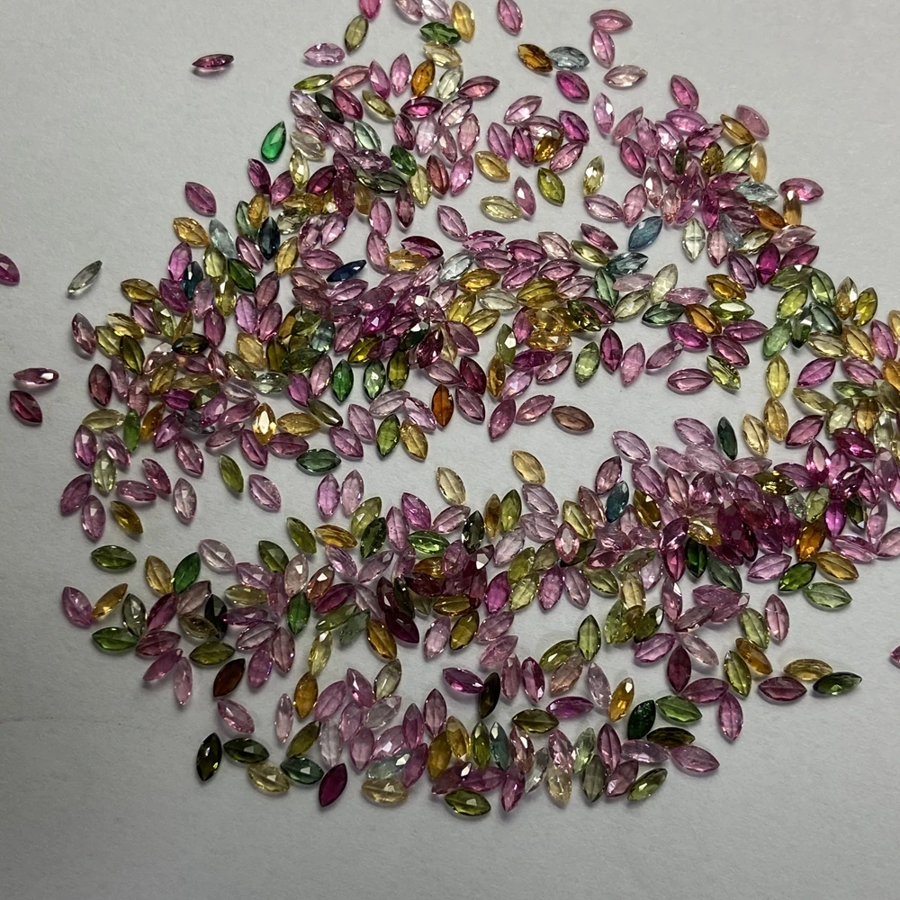 Marquise Cut 2x4mm Natural Tourmaline Colors Mixed Loose Original Gemstones