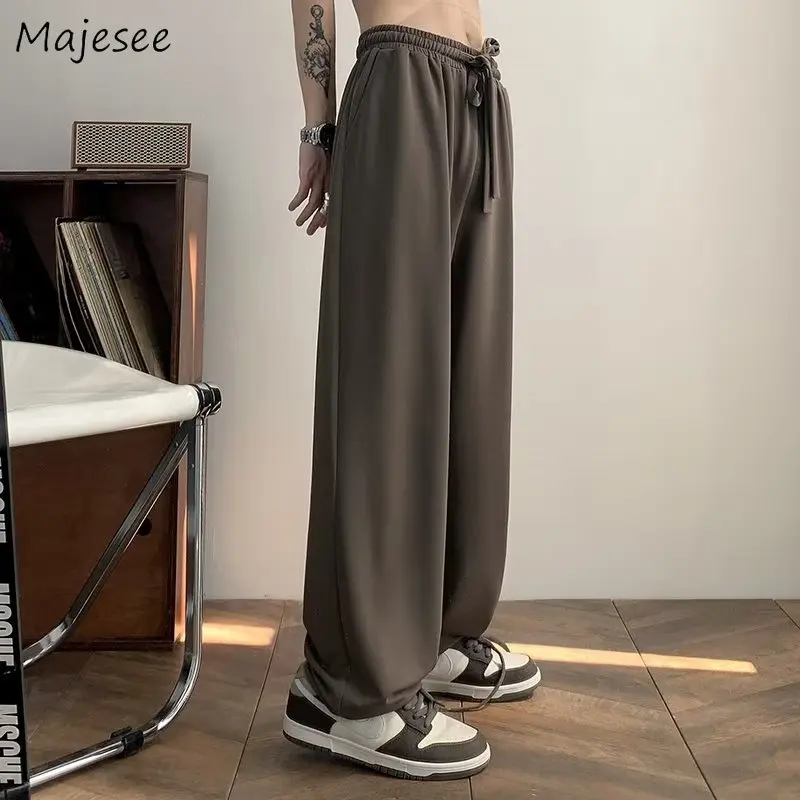 

Men Casual Pants Retro Japanese Simply All-match Trouser Handsome Korean Streetwear Fashion Drawstring Teens Students Pantalones