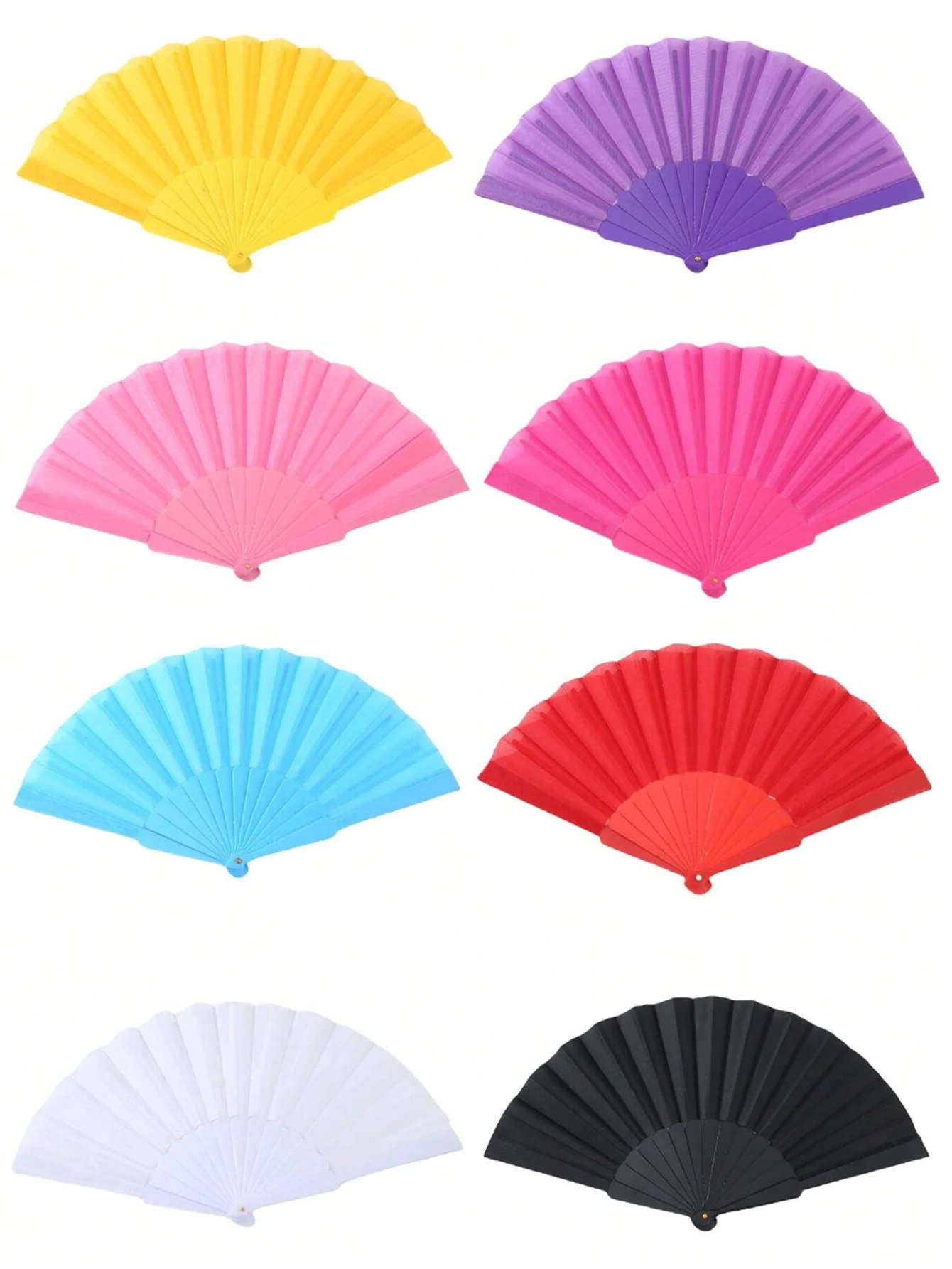 1PC Multi-color fashion simple solid color folding fan, perfect gift for friends, family and classmates 6