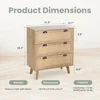 2-piece rattan bedside table set, suitable for bedrooms, cabinets with drawers, 3 drawers, rattan cabinets 6