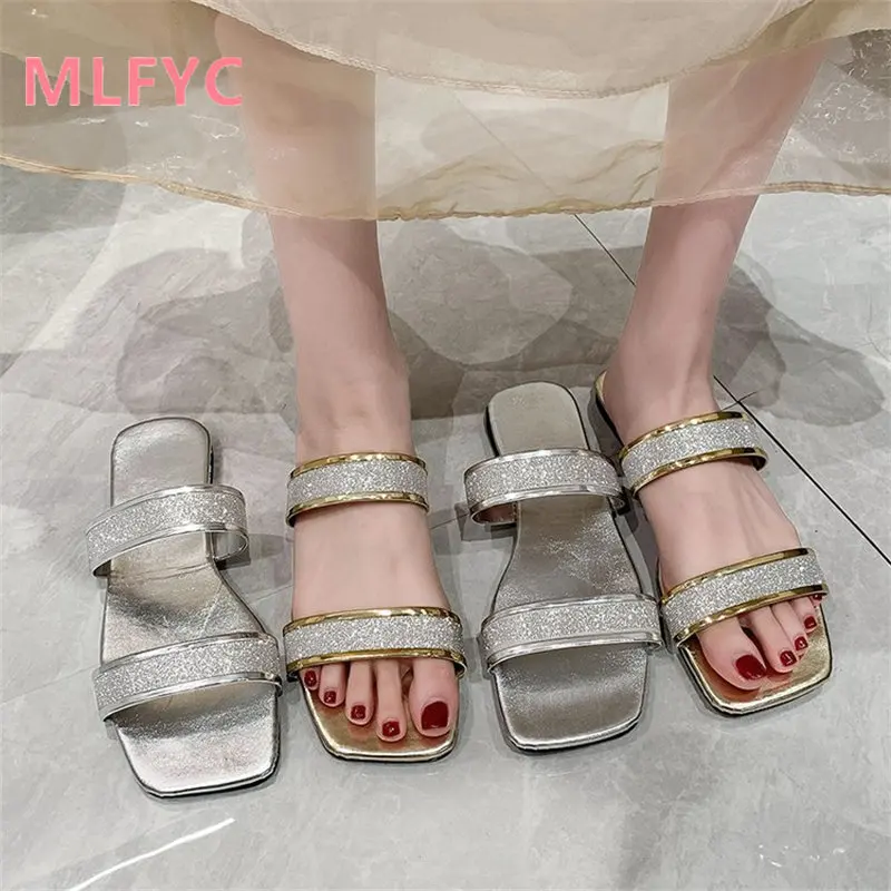 Summer new sandals Women wear simple flat slippers 2023 ladies comfortable casual slippers
