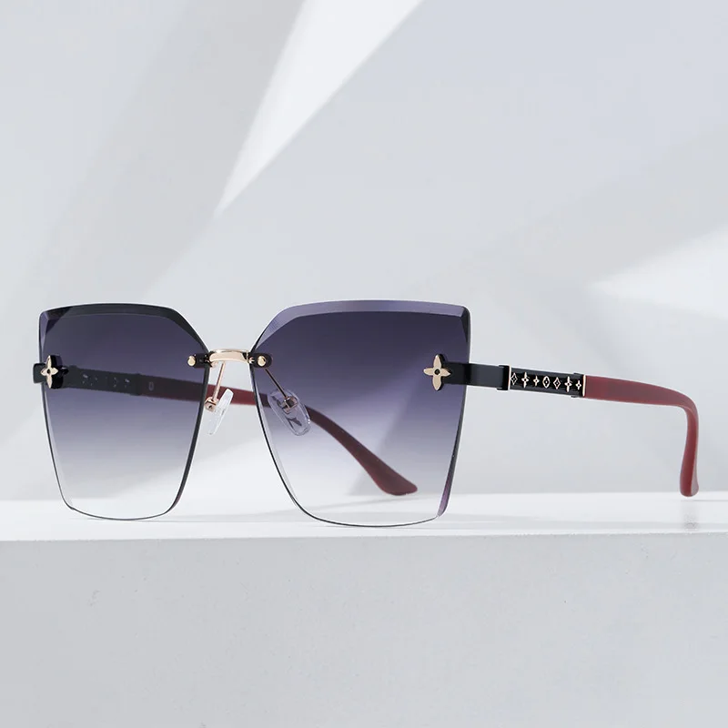 

New 2023 Square Sunglasses For Women Retro Luxury Rimless Ladies Sun Glasses Men Fashion Shades Eyewear Oculos UV400 Wholesale