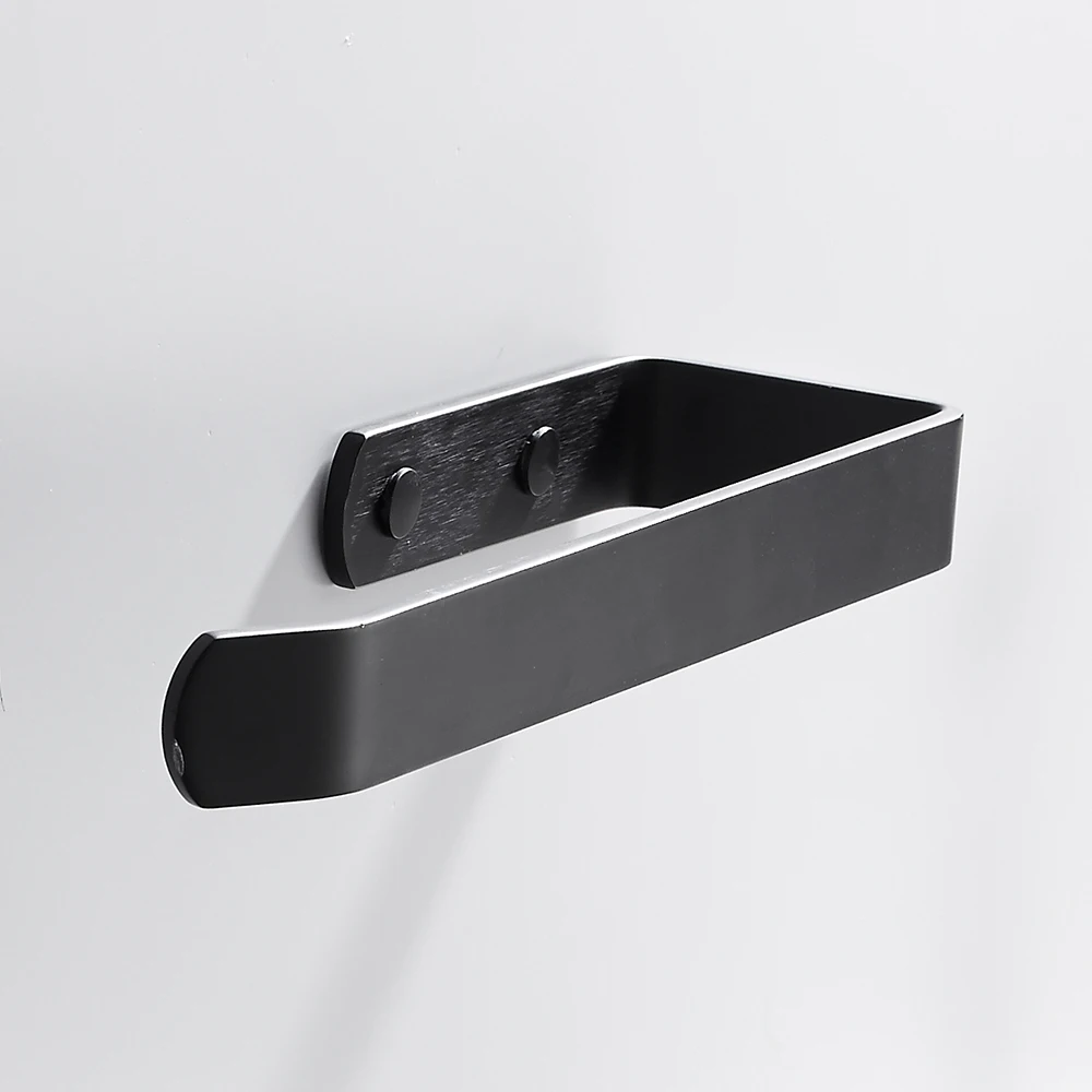 Towel Rack Modern Wall Mounted Towel Rack Space Aluminum Toilet Roll Holder Space Saving Bathroom Accessories for Wall