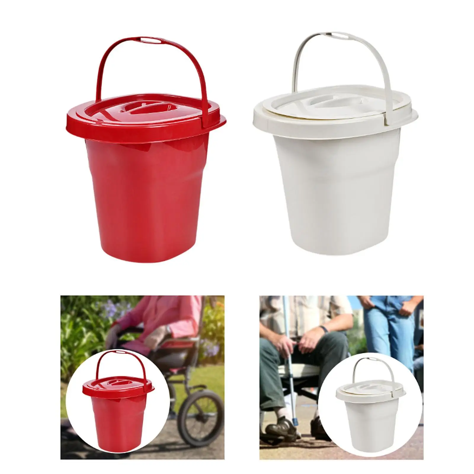 Travel Urine Pot with Handle and Lid Pee Bucket for Bedroom Senior Citizen 4