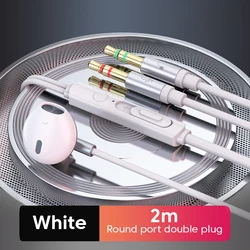 Premium Wired In - Ear Headphones with Microphone for Desktop Computers and Gaming (2m - White)