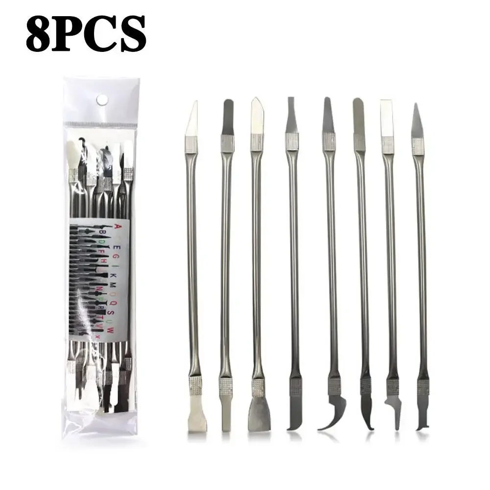 8Pcs 정밀 IC 수리 도구 세트-CPU 칩 접착제 제거용 얇은 스테인레스 스틸 블레이드, 전화 및 노트북 납땜 제거 수공구