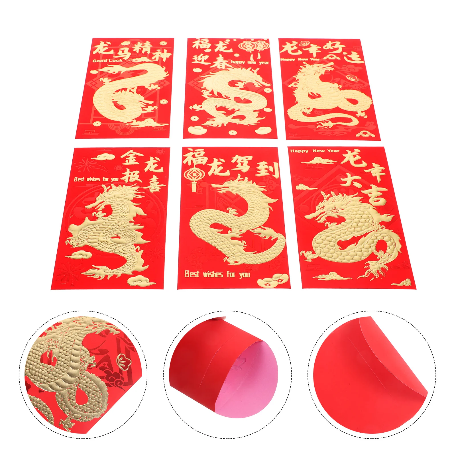 

Red Packet Envelope Bag (09d) (Large Size - Thousand Yuan Flat Laying [6 Pack]*5) 30pcs