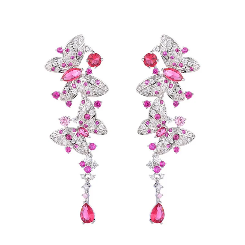 アクセサリー Y/PROJECT Y/Project Butterfly Earrings Huitan Fashion Butterfly Stud Earrings with Crystal Cubic