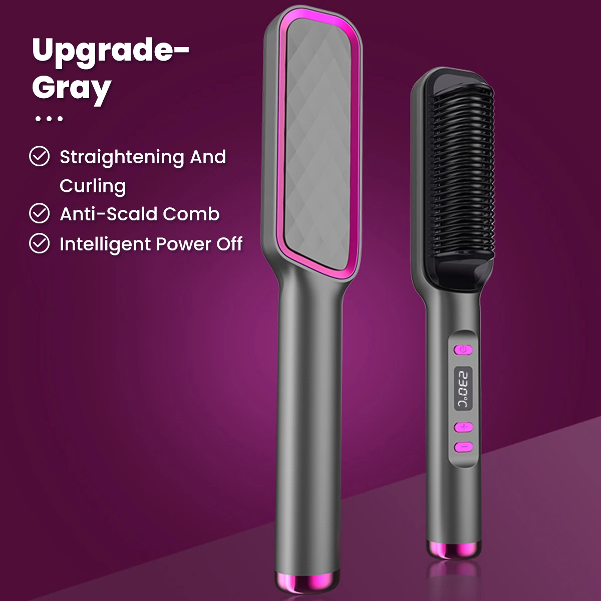 Description Picture 6 of item1Pcs curling and straightening dual-purpose straightener for quick heating, adjustable temperature suitable for wet and dry hair