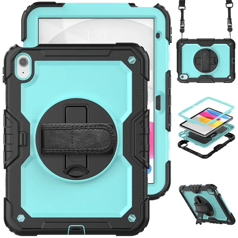 Custodia Per Ipad 10 10Th Generation 2022 Cover Per Tablet Antiurto Ipad 10.9 A2757/A2777/A2696 Maniglia Tracolla Funda + Pet Screen