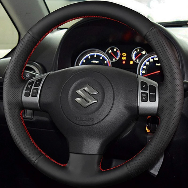Coprivolante In Microfibra Pelle Per Suzuki (Liana, Splash, Swift, SX4, Jimny, Ignis, Vitara, Baleno), Antiscivolo E Traspirante