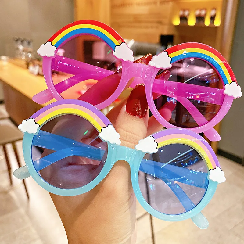 Children Fashion Sunglasses Girls Decorate Rainbow Sun Glasses Baby Outdoor Sunshade Eyewear UV400