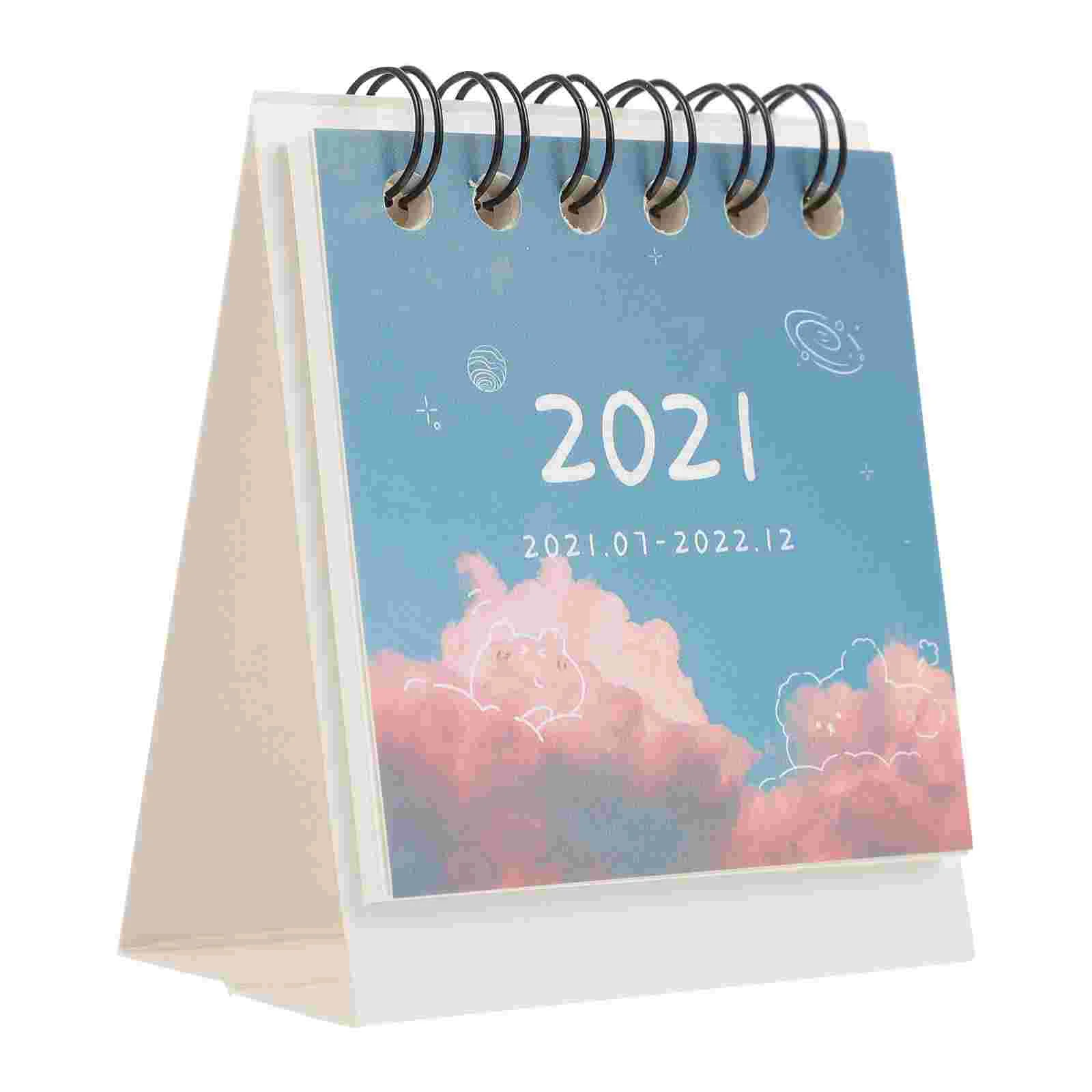 

1Pc Useful 2022 Desk Calendar Fashion Desktop Calendar Stand up Desk Calendar