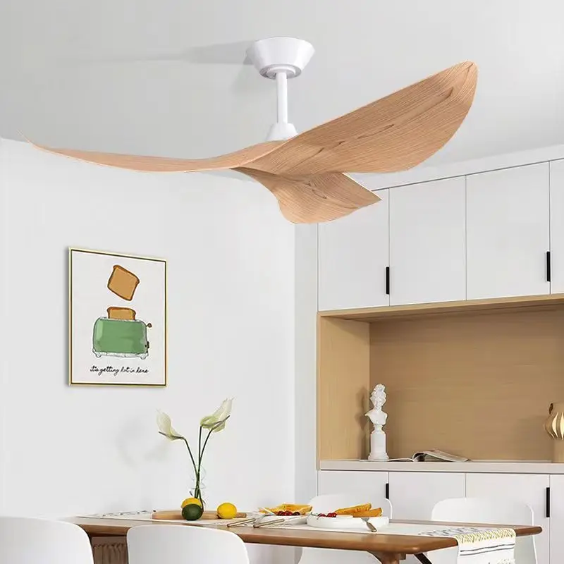 Modern Ceiling Fan without Lamp Black White Ceiling Fan with Remote 6 Speed adjustable Living Room Decorative Fan