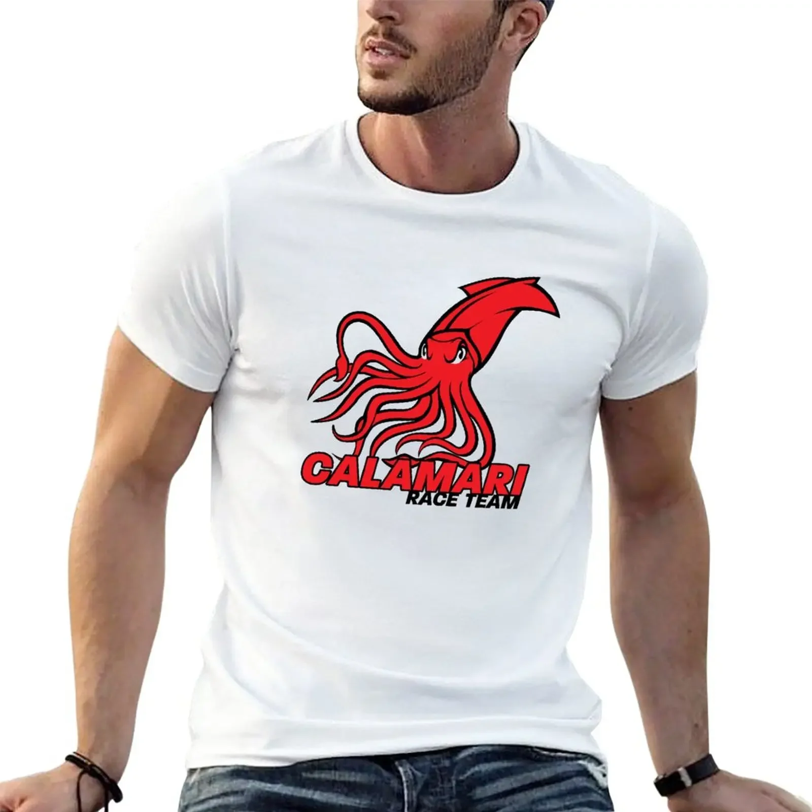 

Calamari Race Team logo color square T-Shirt oversizeds vintage clothes T-shirt men