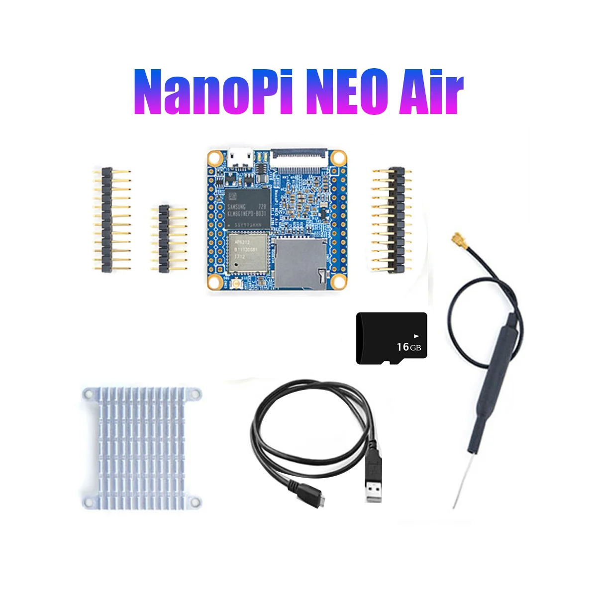 NanoPi NEO Air  , UbuntuCore IOT  , 16GB ŰƮ, H3 4 ھ, 512MB + 8GB EMMC, WiFi  