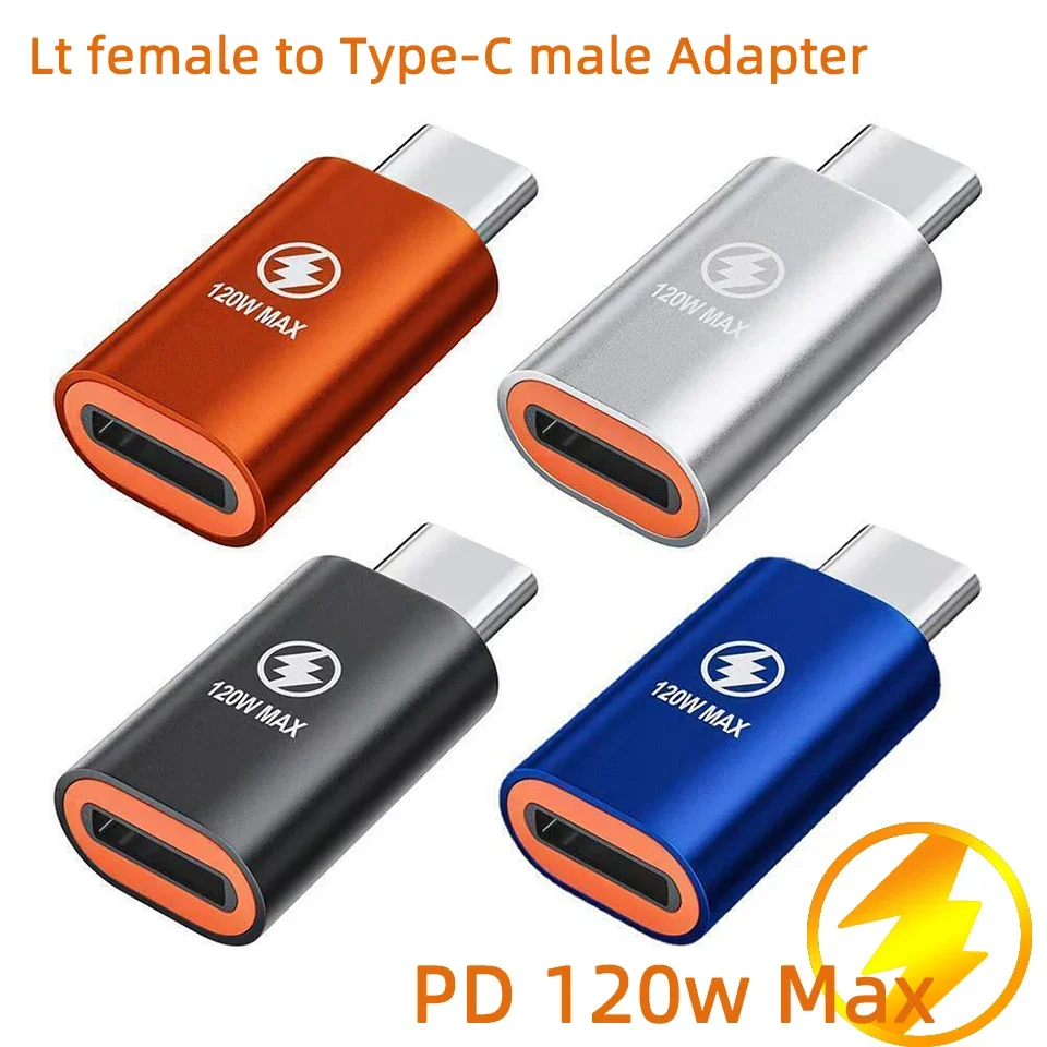 8 Pin To Usb Type C Adapter 120w For iPhone 15 Pro Max 14 13 Ipad Macbook
