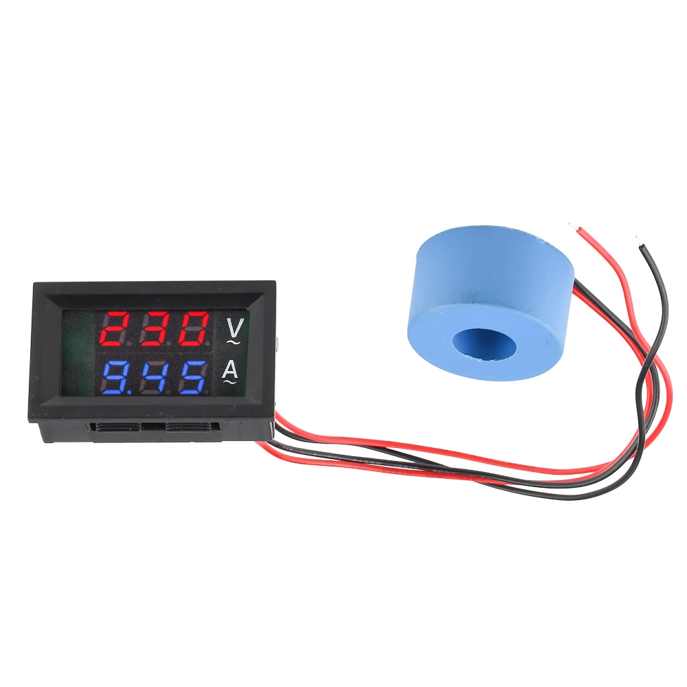 Transformador atual do detector do verificador do medidor da corrente da tensão de 10a 50a 500v amperímetro do voltímetro 10a do lcd de 50-220v digitas