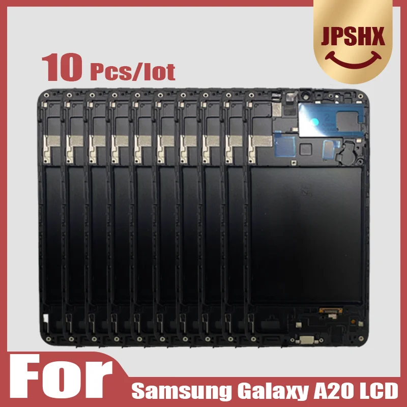 

2/3/5/10 Piece/Lot OLED For Samsung A20 A205 A205F SM-A205F A205FN LCD Display Touch Screen Digitizer Assembly No / With Frame