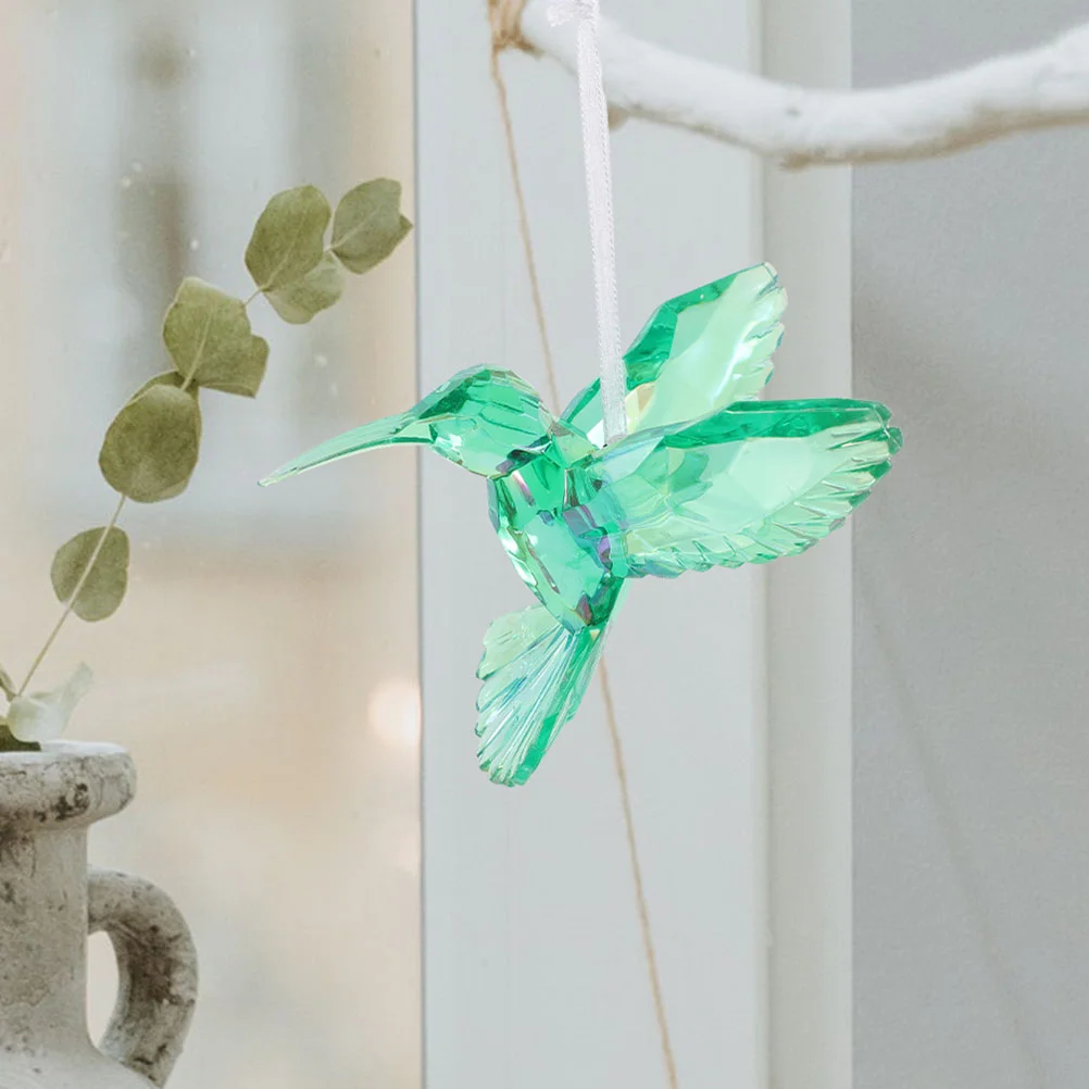 3pcs Crystal Hummingbird Pendant Acrylic nament Decorative Hanging Birds Party Xmas Tree Bedroom Festival 4