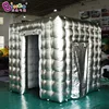 Custom-made Inflatable Silivering Photo Booth Inflatable  Silivering Square 2-Door-Tent For Wedding Decoration/Party 3