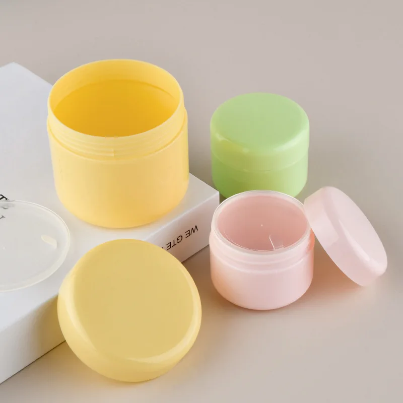 10g-150g Plastic Refillable Bottles Travel Face Cream Jar Grern Yellow Pink White Lotion Cosmetic Container Empty Makeup Pot