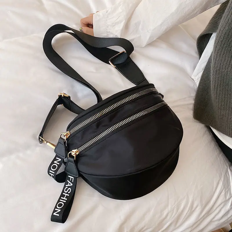 Black nylon double purse