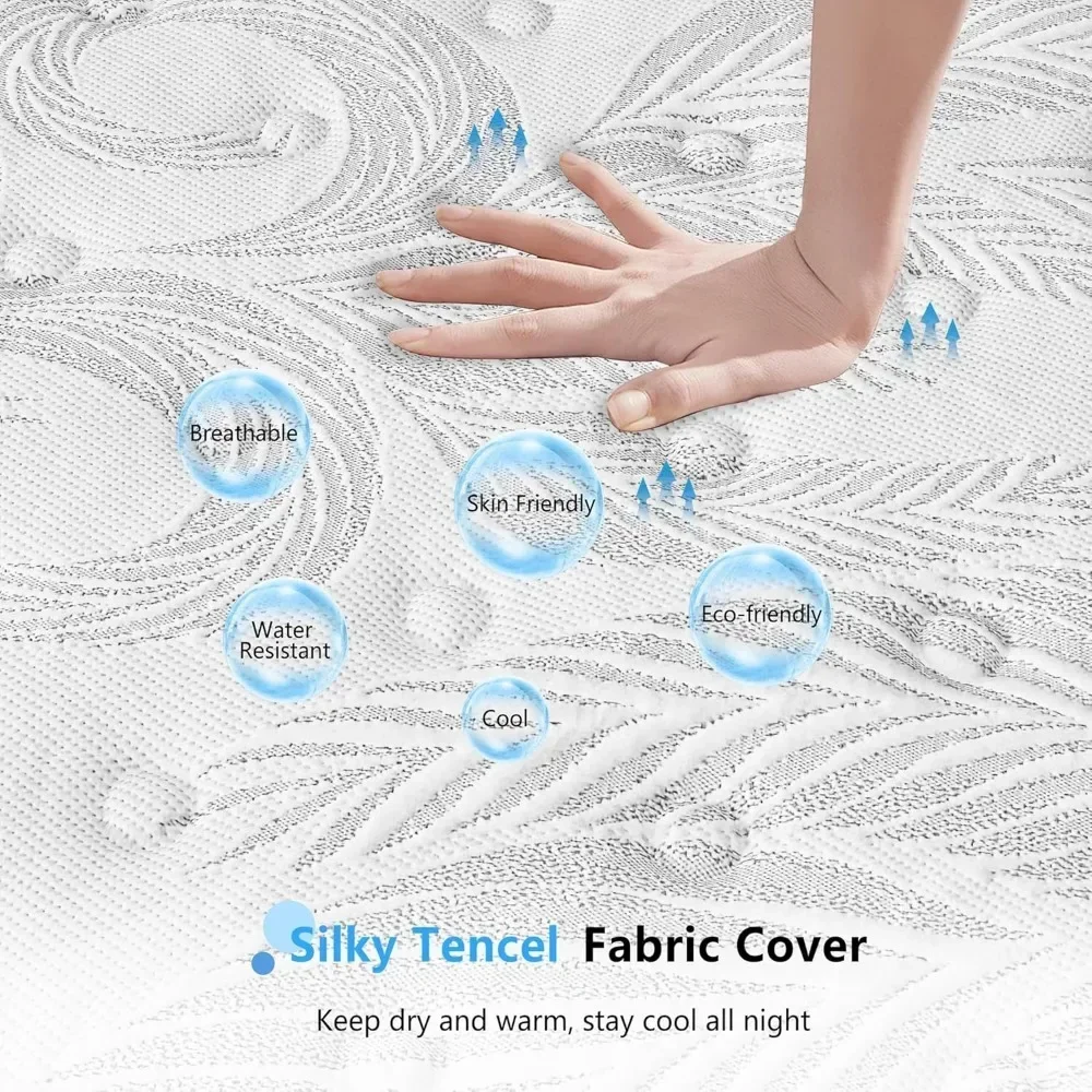 12 Inch Memory Foam Hybrid Mattress, a Box with Motion Isolation, Strong Edge Support, Pressure Relief, Medium Firm 3