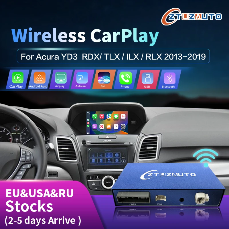 

2024 Wireless CarPlay For Acura RDX TLX-L ILX RLX TLX 2013-2018 With Mirror Link AirPlay Android Auto Functions Radio Player