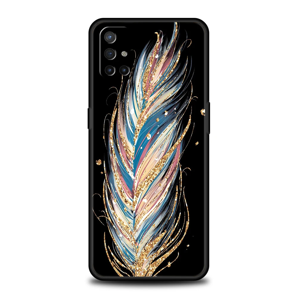 Gradient Feather Pattern Soft TPU Phone Case Cover