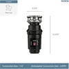 Moen GXP33C Lite Series PRO 1/3 HP Compact Continuous Feed Garbage Disposal for Kitchen Sink, Power Cord Included 6