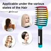 1pcs Detangling Curved Vented Boar Bristle Hair Brush Magic Scalp Massage Comb Hollow Out Anti-static for Wet Curly Hair Salon 6