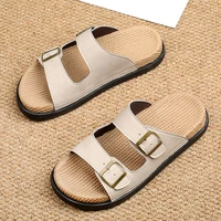 Men's Summer Outdoor Beach Sandals Anti-slip Wear-resistant Soft Bottom Single-Strap Slippers Teenagers Sandals Shoes
