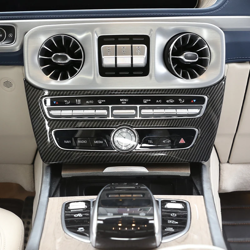 For Mercedes-Benz G-Class W464 2019-2022 ABS Carbon Fiber Interior Kit Dashboard Console Gear Shift Panel Cover Trim Stickers