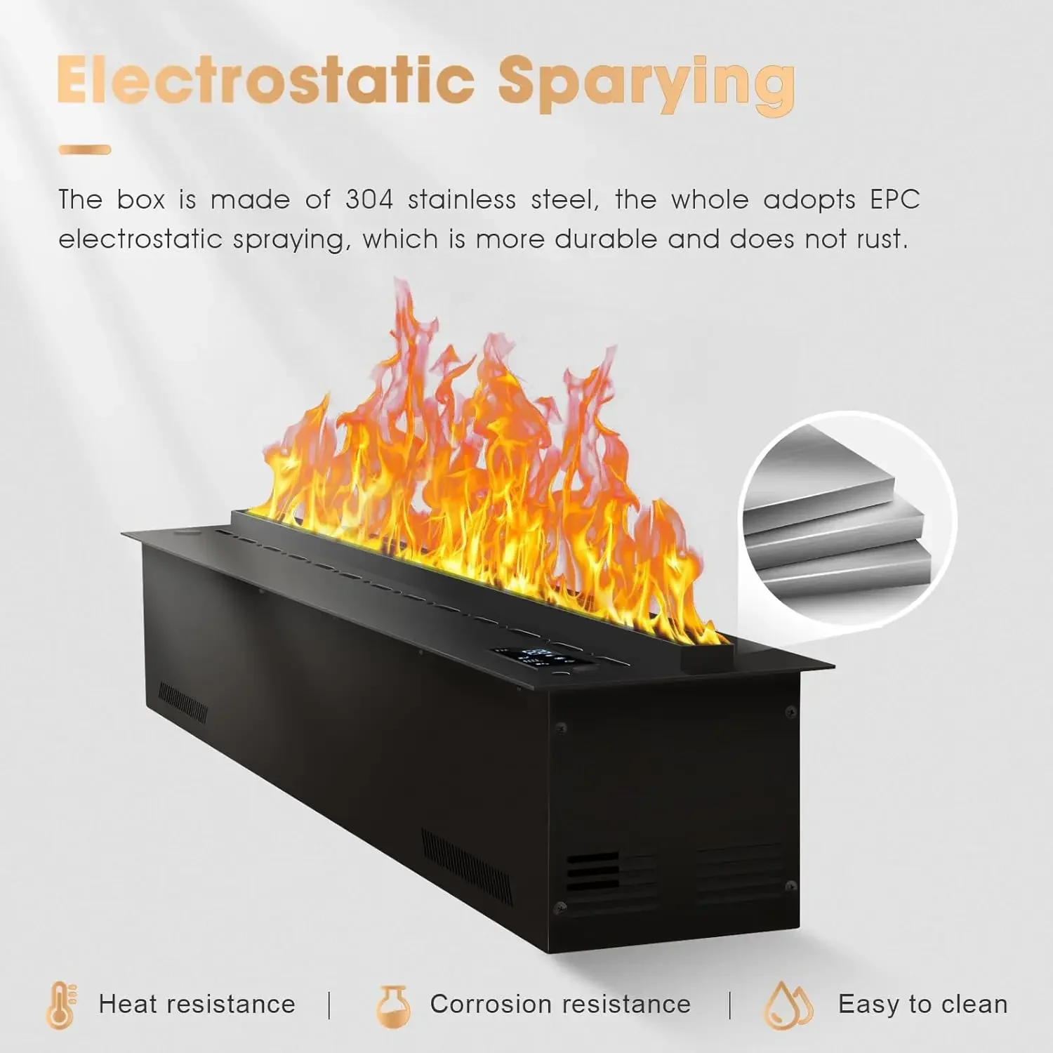 Decorative led light steam fire place humidifier fire built-in Electric Fireplace wall mounted 3D Water Vapour Fireplace heater