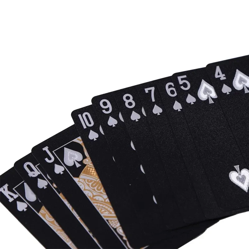 Black and Gold Magic Playing Cards – Premium Waterproof Poker Suit, Elegant Gift Box Collection Deck