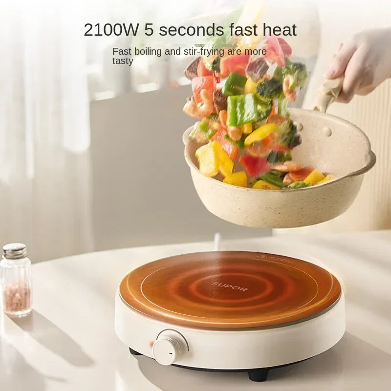 SUPOR Induction Cooker with 2100W High Power and 6-speed Firepower Adjustment Intelligent Knob Control, Multi-function Hot Pot