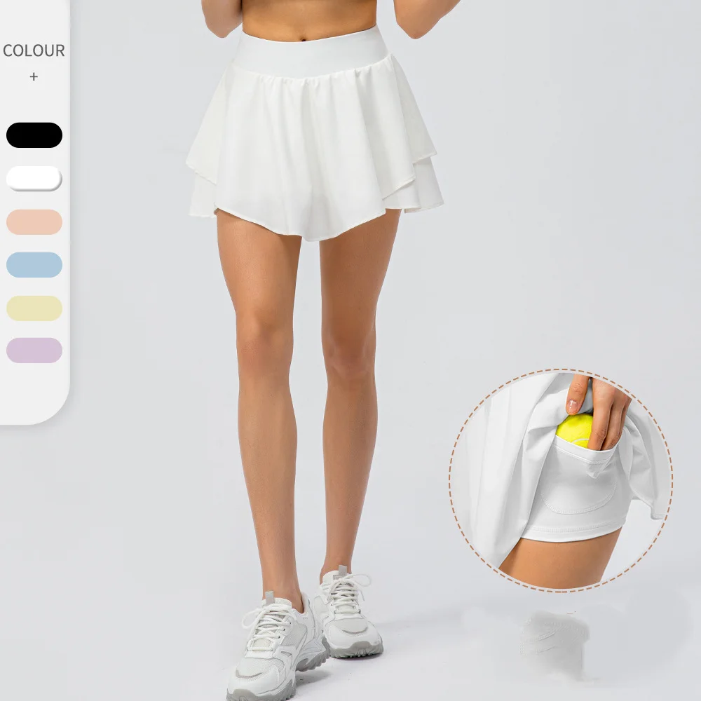 NADANBAO Sports Tennis Golf Skirts for Women High Waist Pocket Skirt Summer Outdoor Athletic Fitness Skirt Clothes