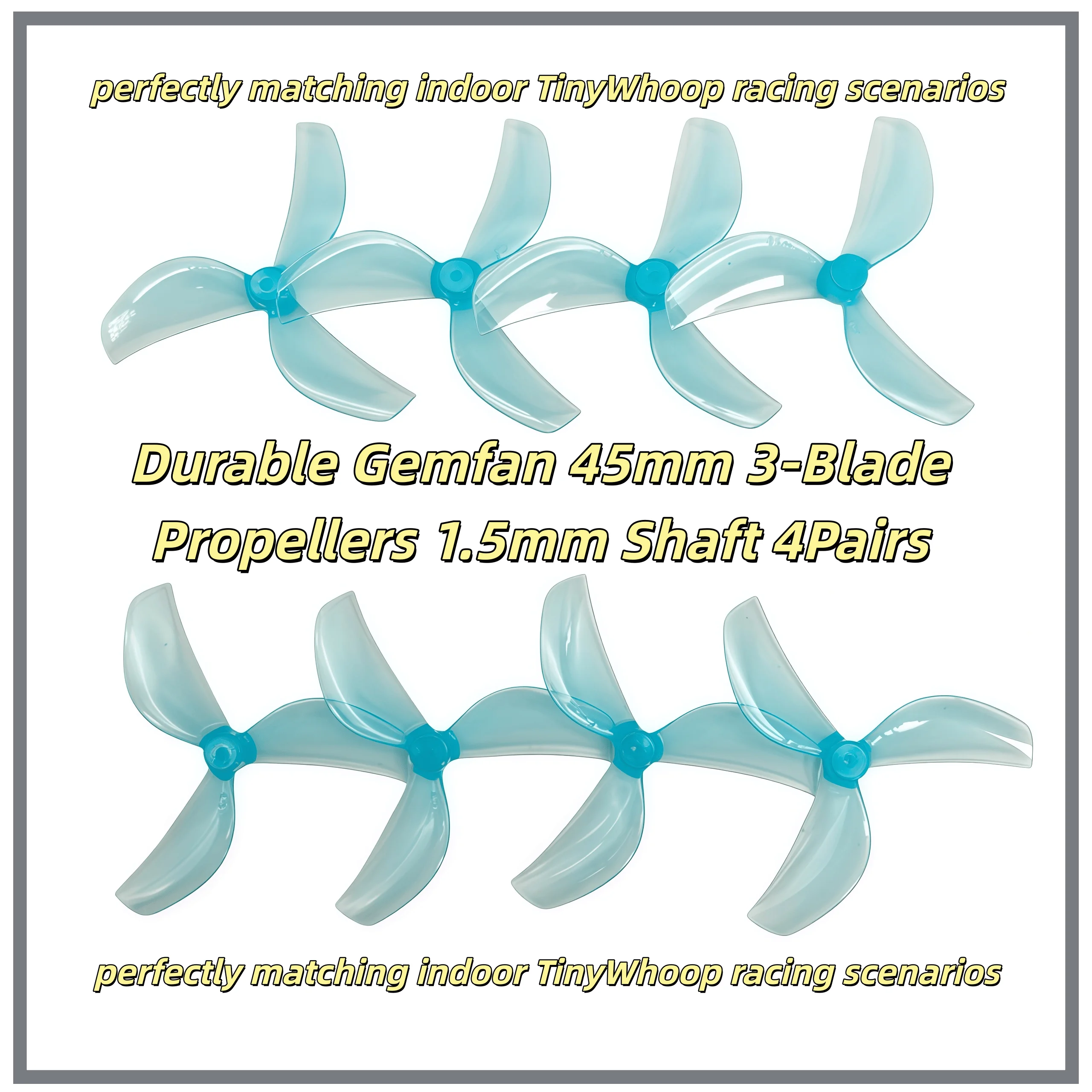 High Thrust Gemfan 45mm 2/3-Blade PC Propellers for Micro Drones - 4 Pairs
