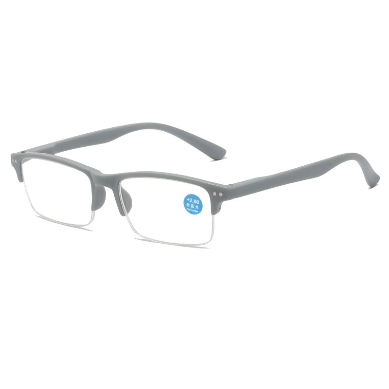 Pop Half-rim Anti-blue Reading Glasses Flexible Hinge Ultralight Presbyopic Eyewear Men's Magnifier