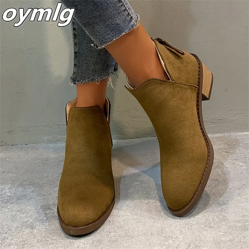 Large Thick Sole Thick Heel Short Boots Women's 2023 Winter New Soft Sole Lightweight and Comfortable Short Sleeve Single Boot