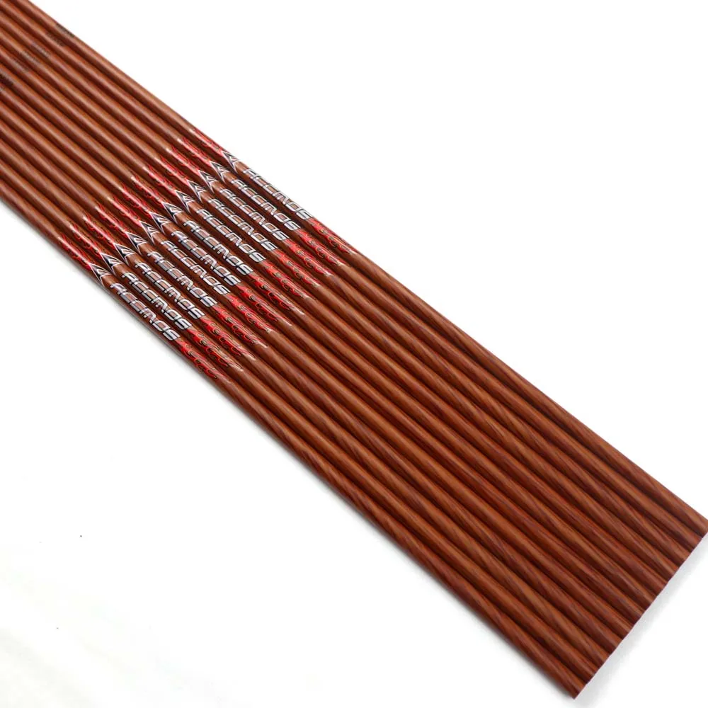 12pcs 32inch ID 6.2mm Spine 400 450 500 600 700 Wooden Skin Paint Carbon Arrow Shaft Archery Hunting DIY