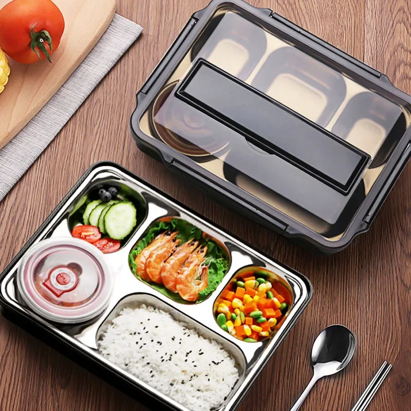 

Japanese Portable Lunch Box Stainless Steel Food Container For Kids Insulated Lunch Snack Container Storage Leak-Proof Bento Box