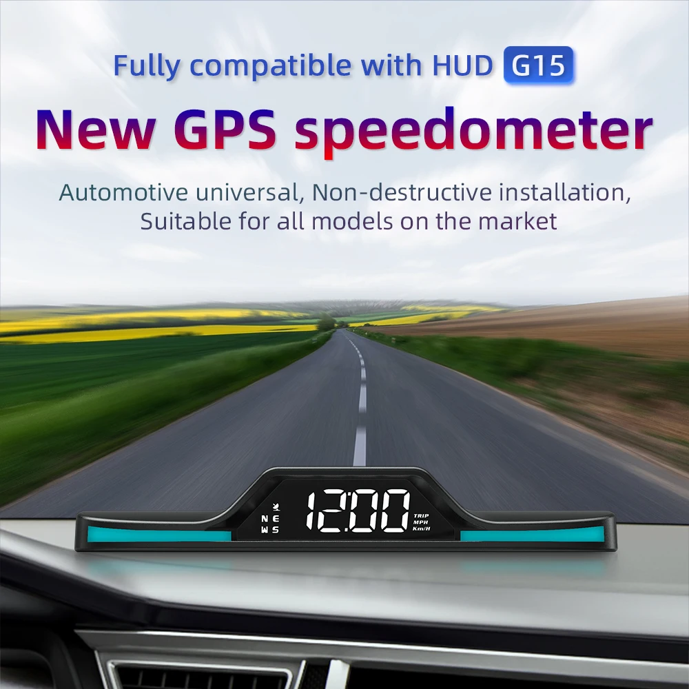 

Дисплей на лобовом стекле Hud с автоматическим GPS, умный цифровой измеритель сигнализации, детектор сигнализации, автомобильные аксессуары 2023