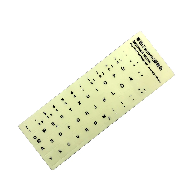 Lot De 4 Autocollants Clavier Allemand + 1 Film Universel – Lettres Blanches Sur Fond Noir, Adaptés QWERTY - 3